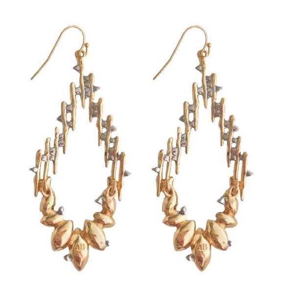 ALEXIS BITTAR • Navette Crystal Spiked Wire Earrings - Picture 3 of 5